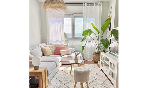 فنگ شویی خانه کوچک با چیدمان مینیمال، نور طبیعی و گیاهان برای افزایش انرژی مثبت